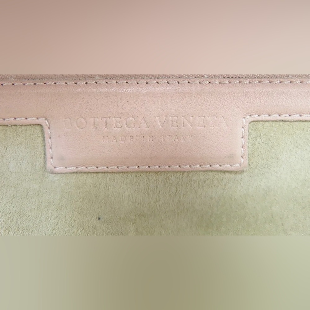 SOLD BOTTEGA VENETA Pink Woven Leather Boston Tote Shoulder Bag Purse With Key - Picture 10 of 13
